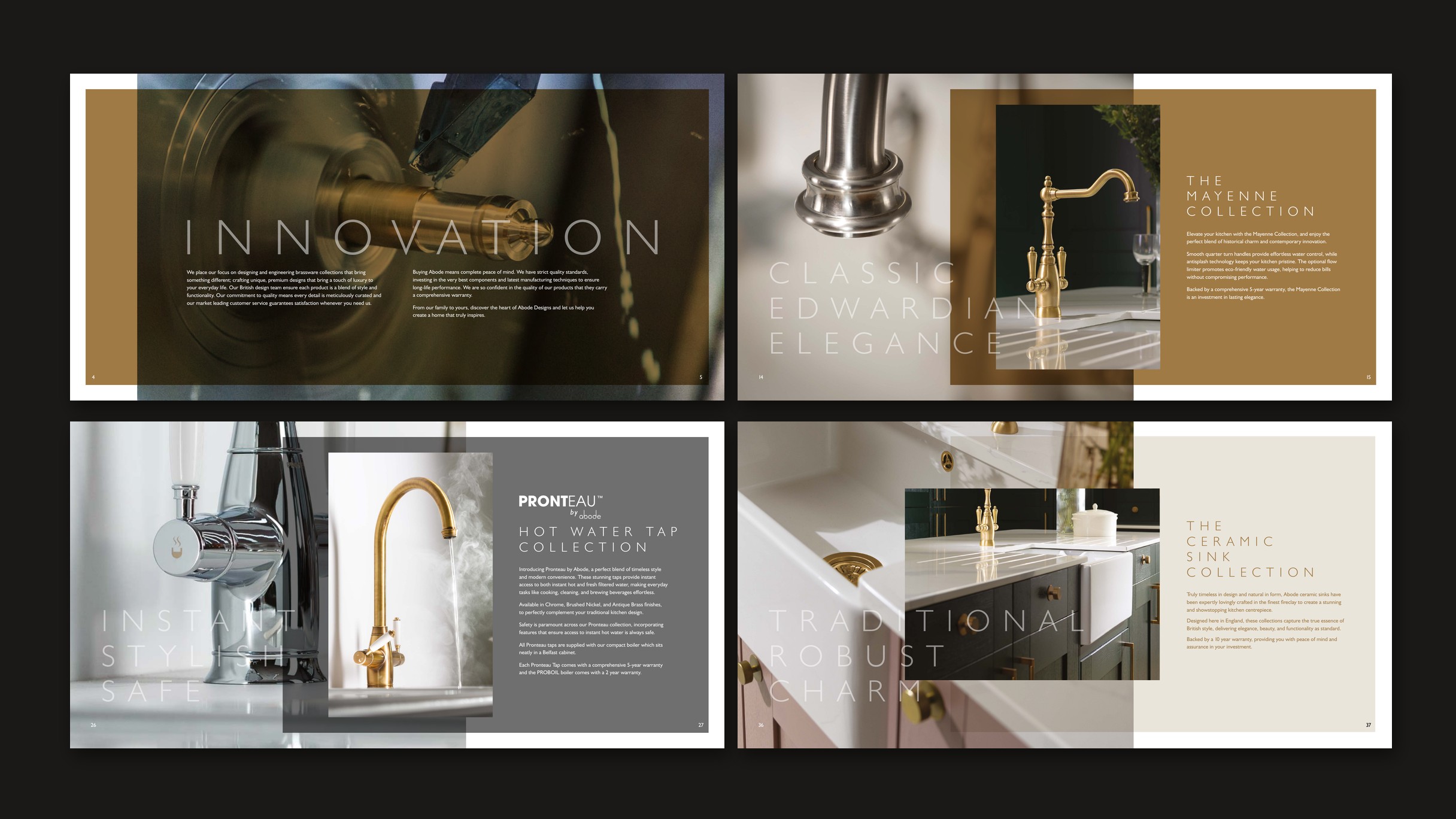 Abode Classically brochure, four spreads