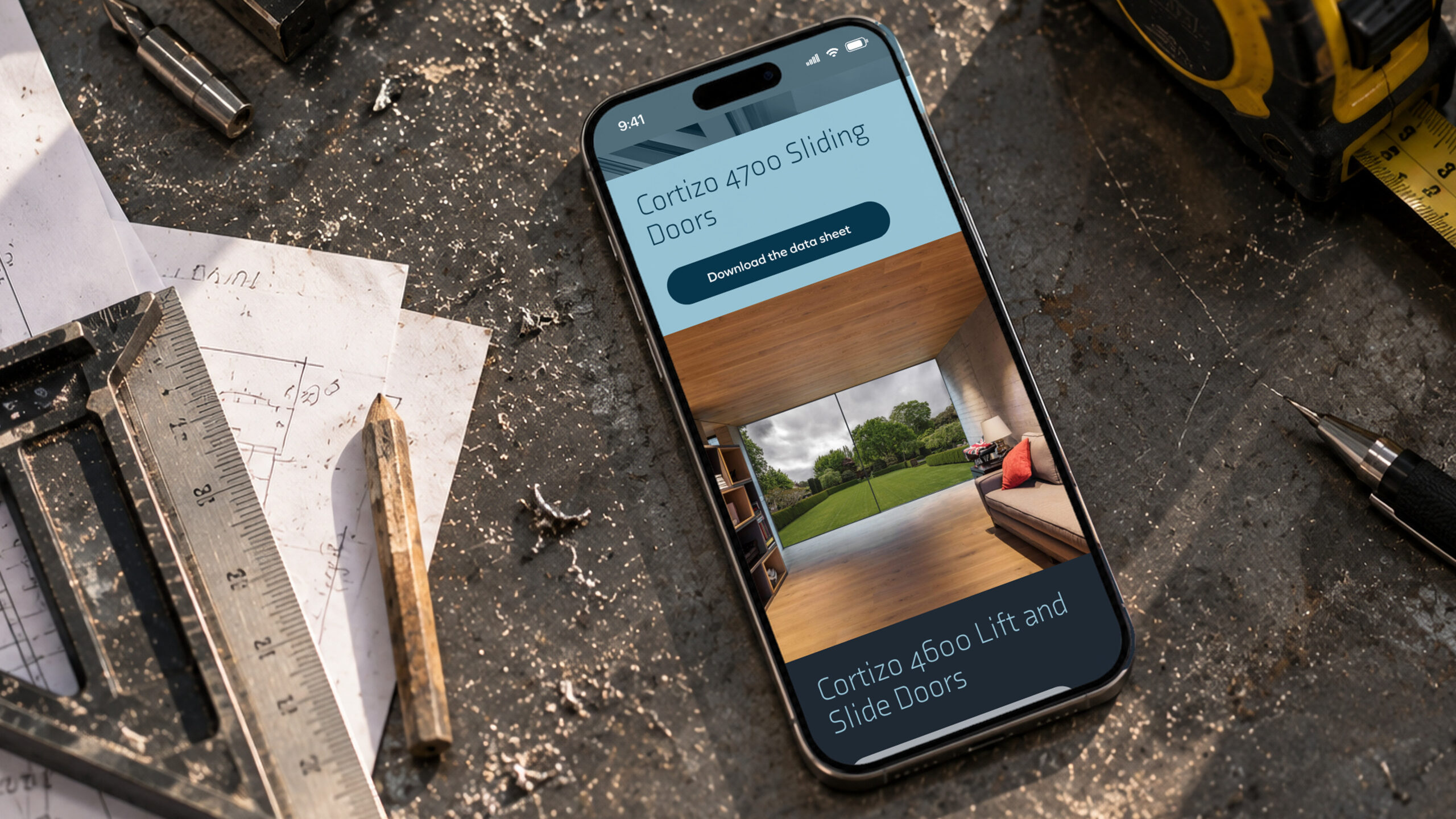 The sliding doors page of the Belvedere website on a phone