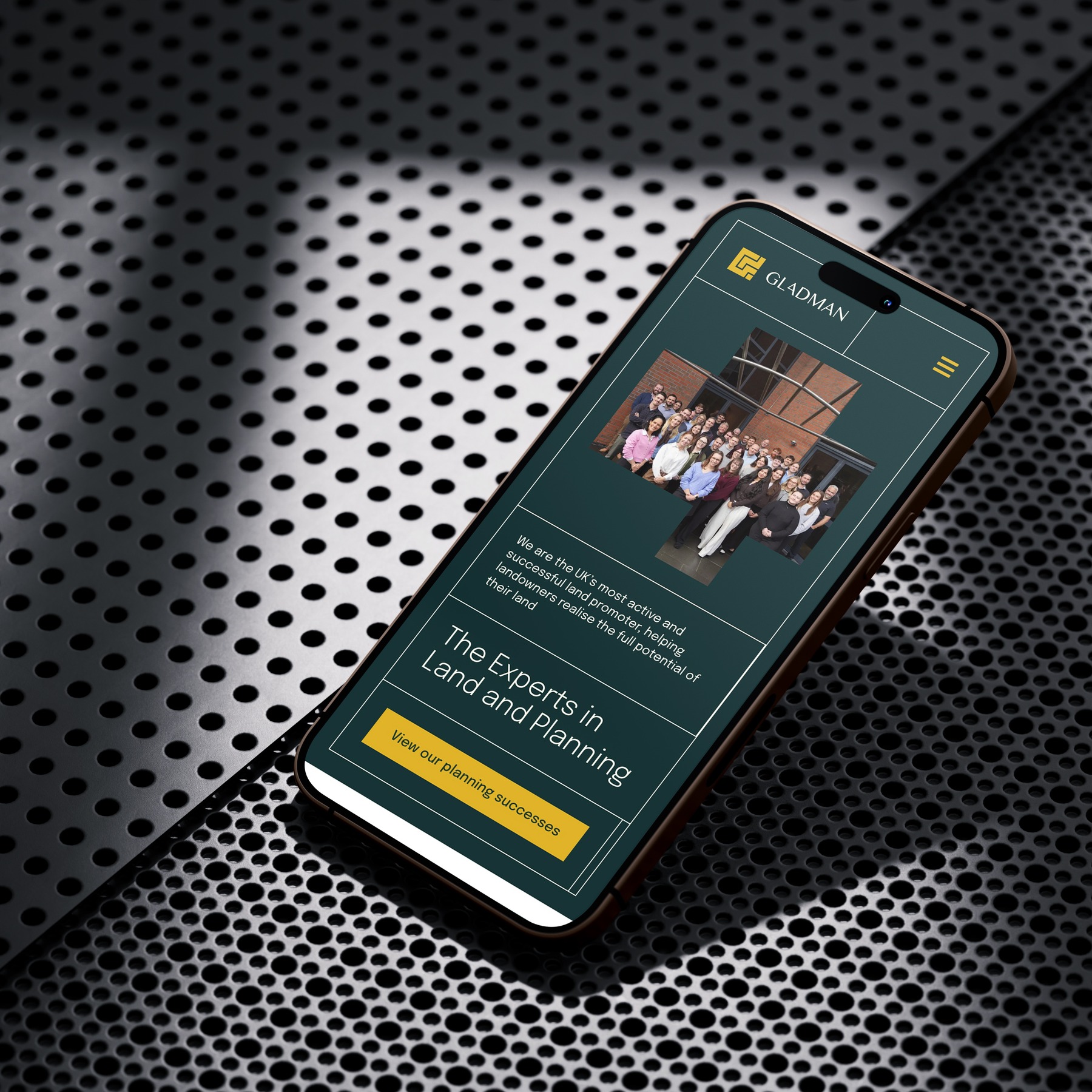 Gladman: website on a phone