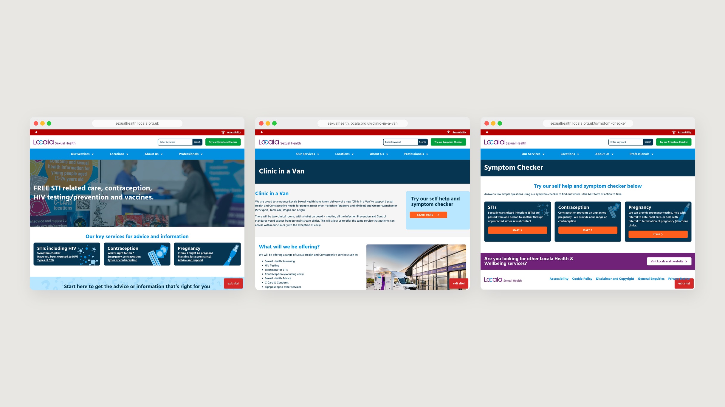 Locala: website pages