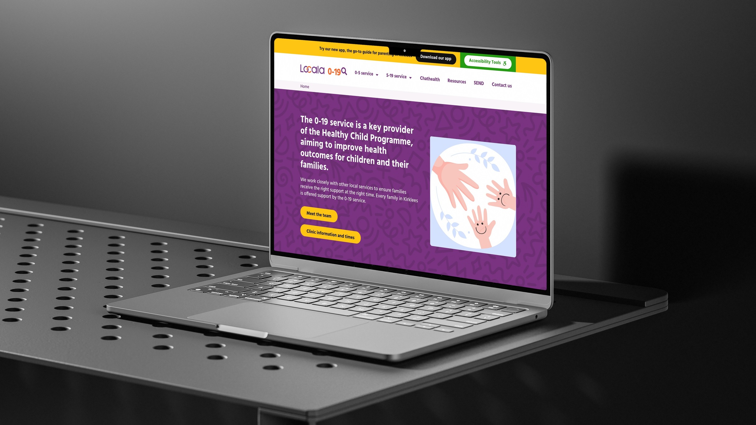 Locala: website on a laptop