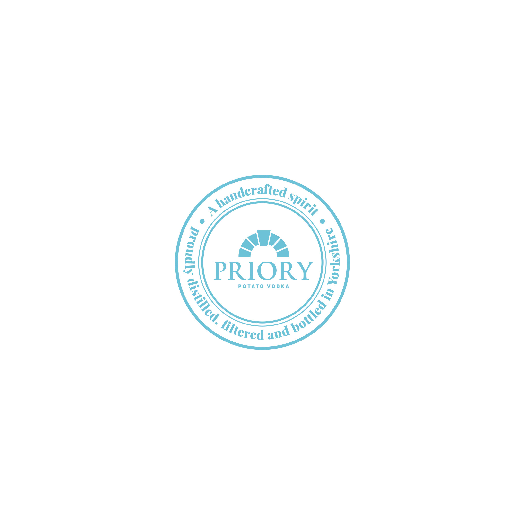 Priory quality stamp in Priory blue